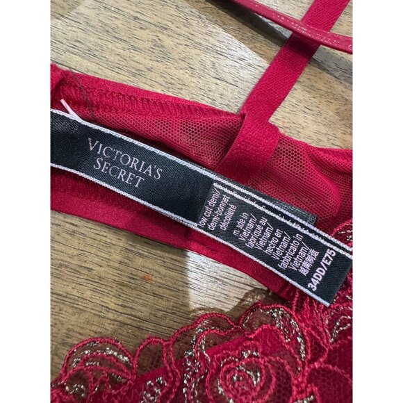 Victoria's Secret VERY SEXY Unlined Floral Embroidered Demi Bra NWT, 34DD - Picture 5 of 16